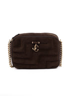 Jimmy Choo Brown Suede Avenue Camera Crossbody Bag Jimmy Choo