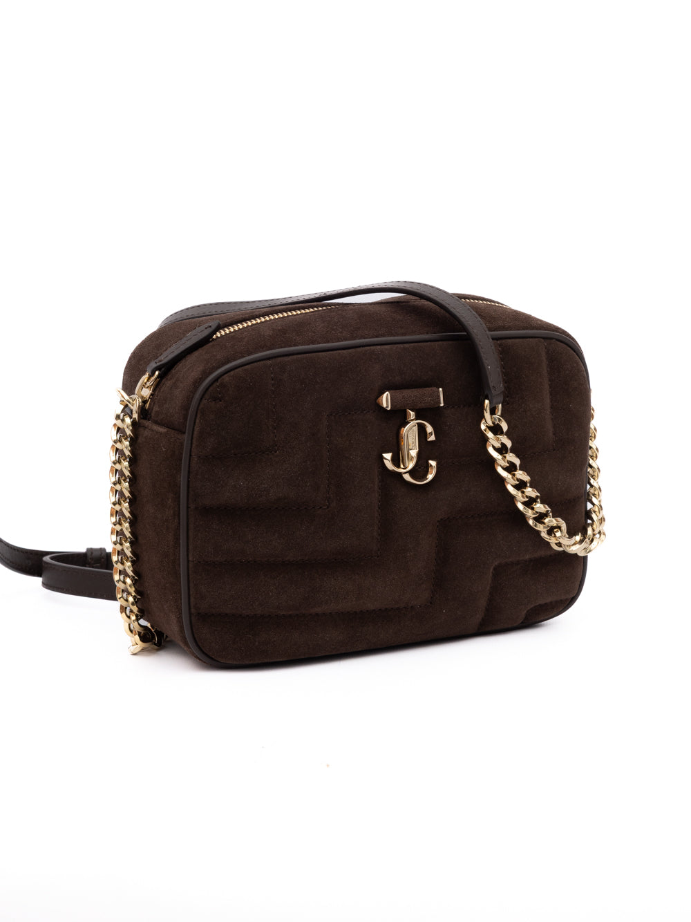 Jimmy Choo Brown Suede Avenue Camera Crossbody Bag Jimmy Choo