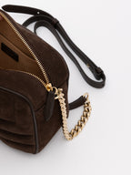 Jimmy Choo Brown Suede Avenue Camera Crossbody Bag Jimmy Choo