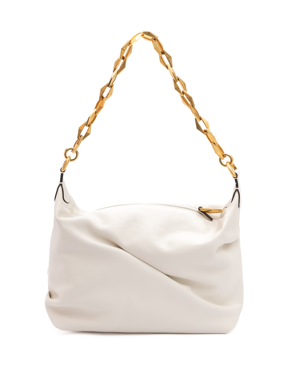 Jimmy Choo White Diamond Hobo Leather Shoulder Bag Jimmy Choo