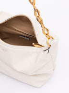 Jimmy Choo White Diamond Hobo Leather Shoulder Bag Jimmy Choo