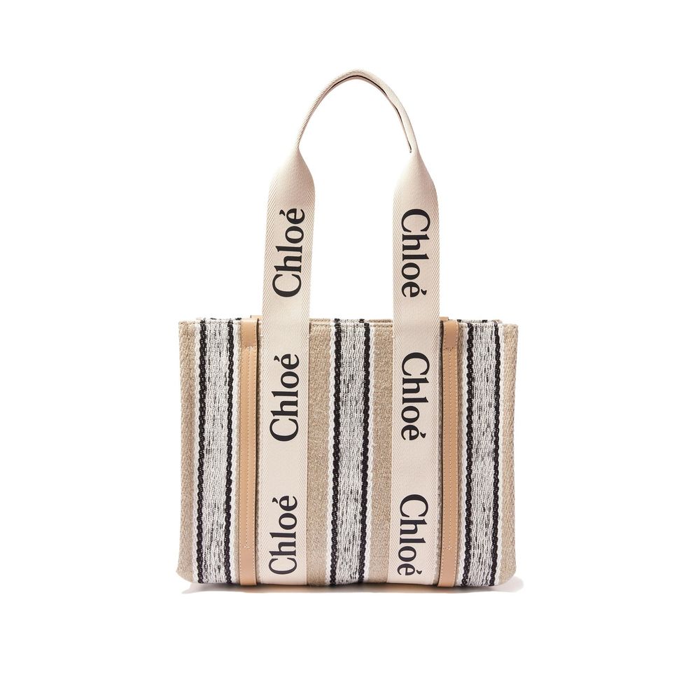 Chloé Beige Linen Tote Bag Chloé
