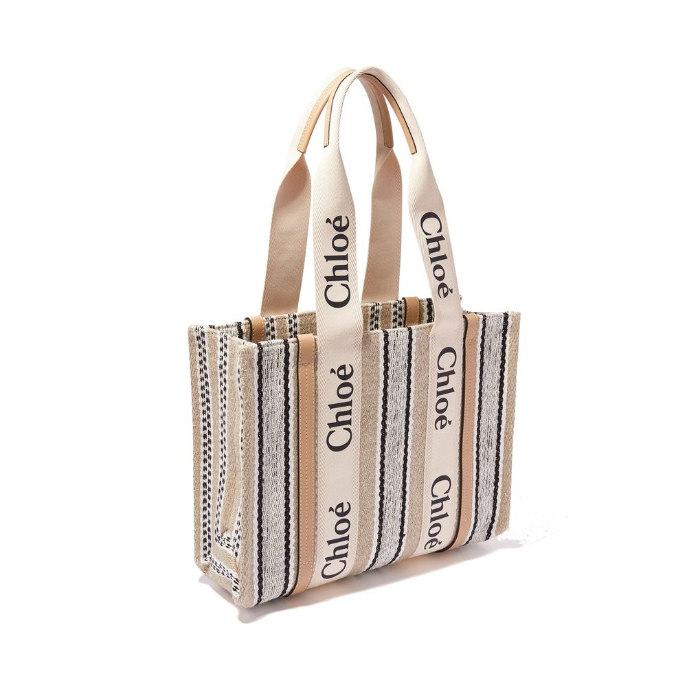 Chloé Beige Linen Tote Bag Chloé