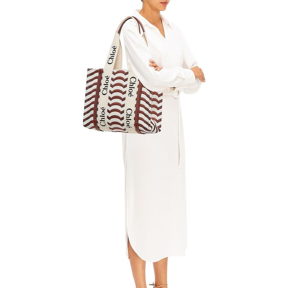 Chloé Beige Linen Tote Bag Chloé