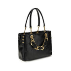 Balmain Black Calf Leather Bos Taurus Handbag Balmain