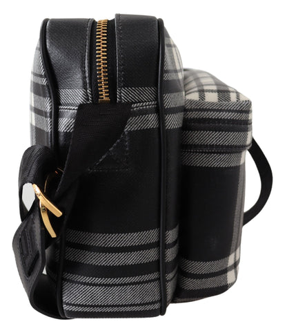 Versace Elegant Grey Leather Crossbody Bag - MARANOS