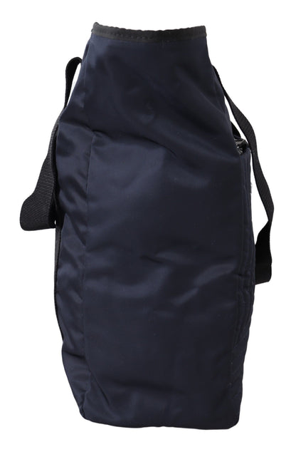 Versace Elegant Blue Nylon Tote Bag - MARANOS