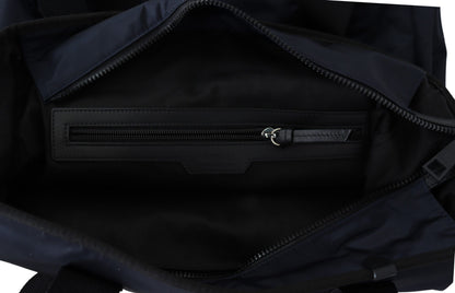 Versace Elegant Blue Nylon Tote Bag - MARANOS