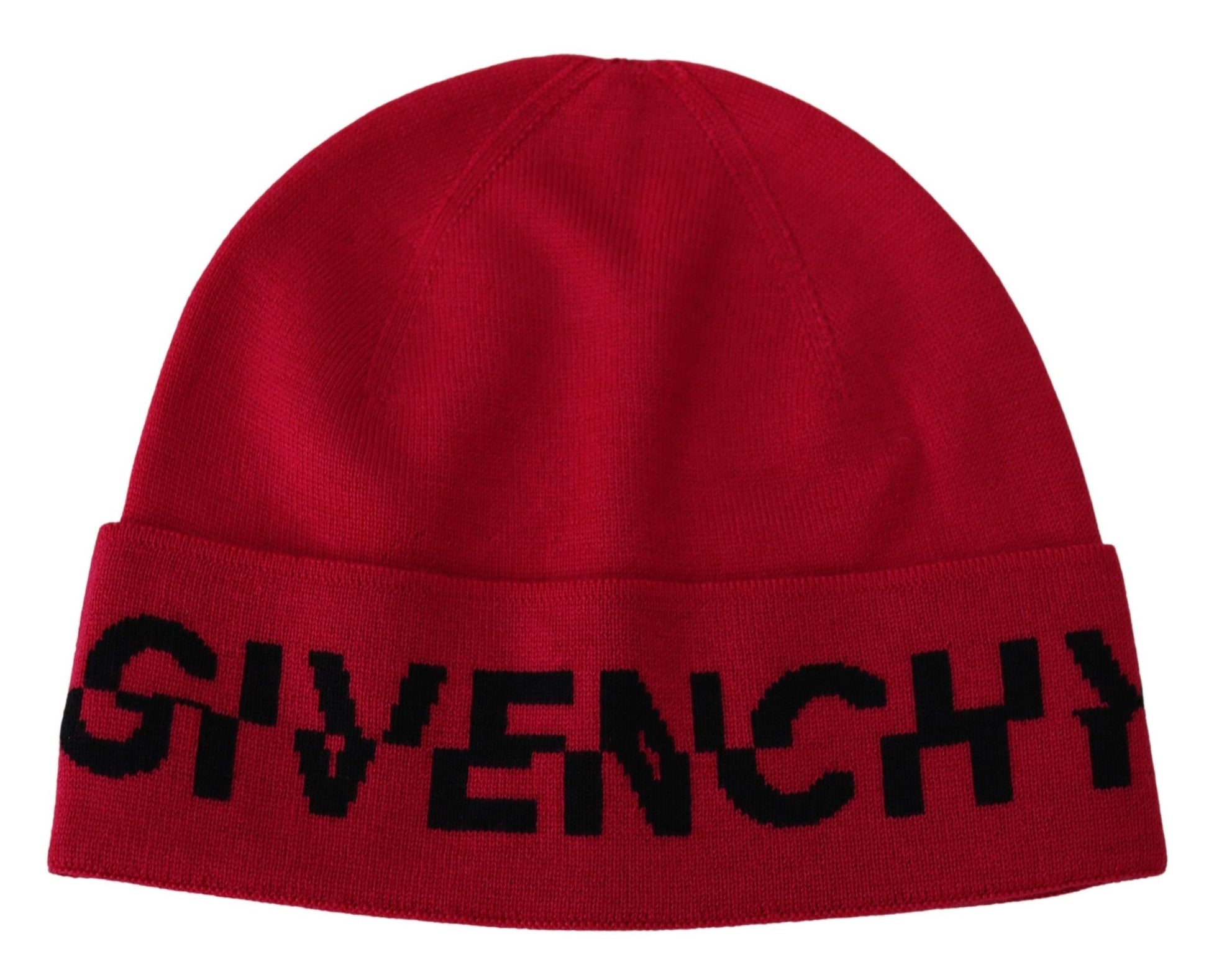 Givenchy Elegant Wool Beanie with Signature Contrast Logo - MARANOS
