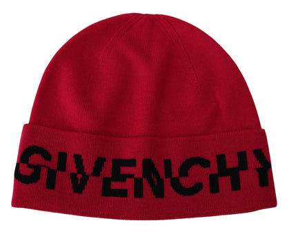 Givenchy Elegant Wool Beanie with Signature Contrast Logo - MARANOS