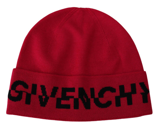 Givenchy Elegant Wool Beanie with Signature Contrast Logo - MARANOS