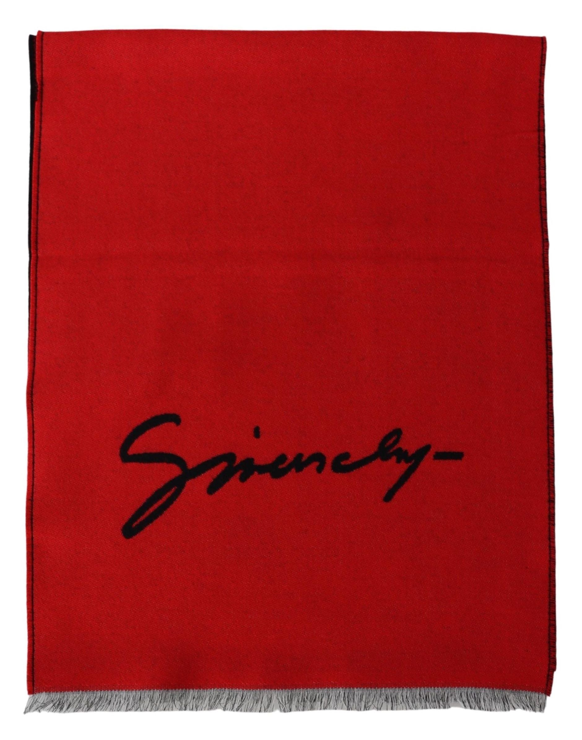 Givenchy Elegant Red Wool Blend Unisex Scarf - MARANOS