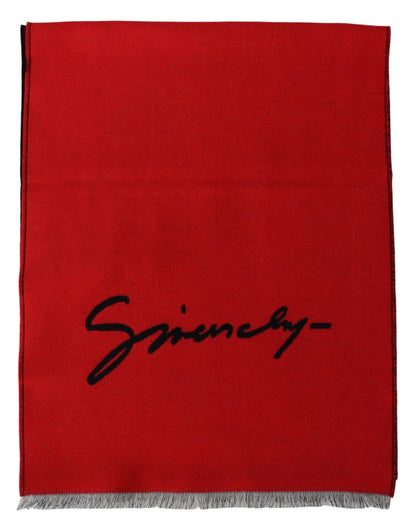 Givenchy Elegant Red Wool Blend Unisex Scarf - MARANOS
