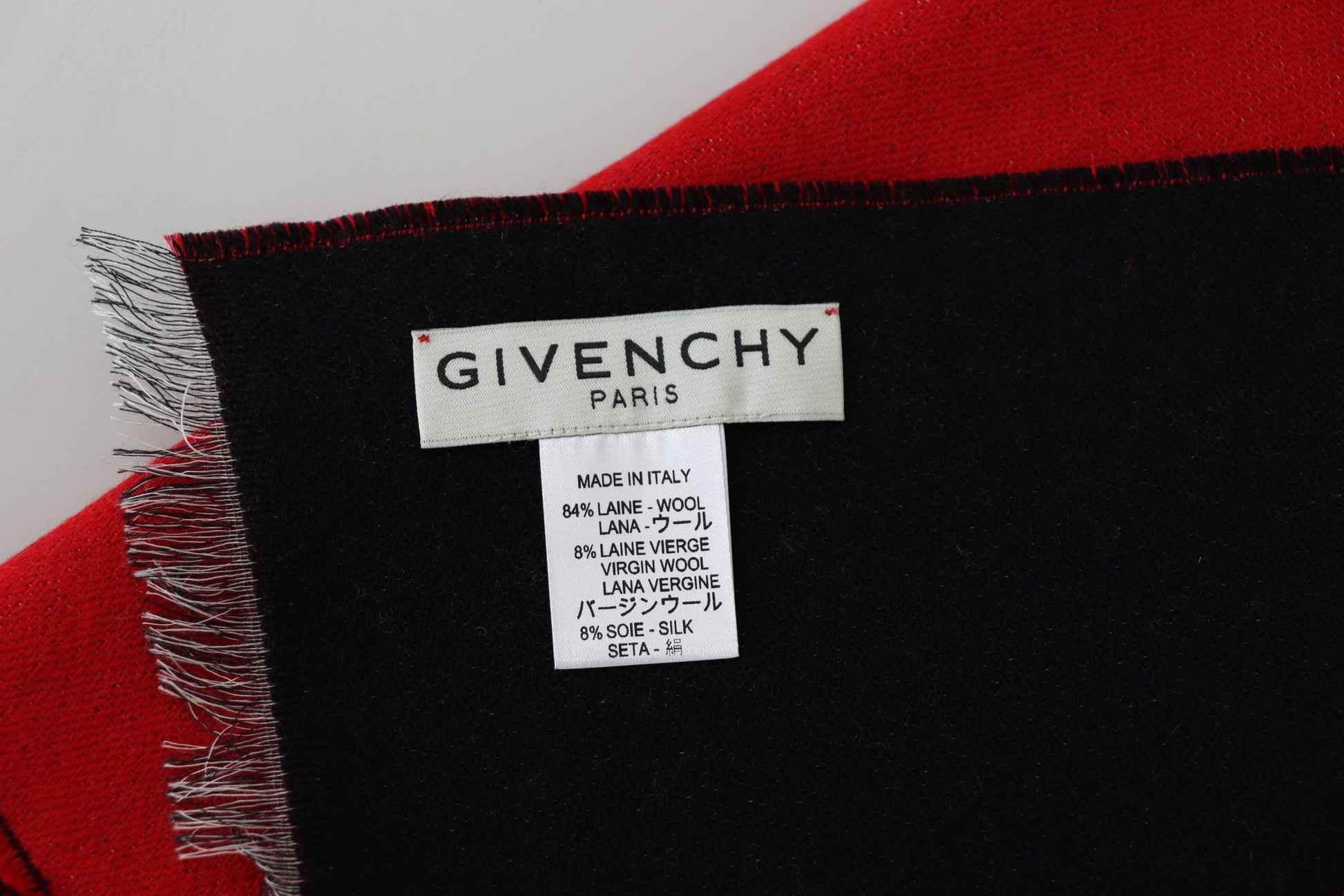 Givenchy Elegant Red Wool Blend Unisex Scarf - MARANOS
