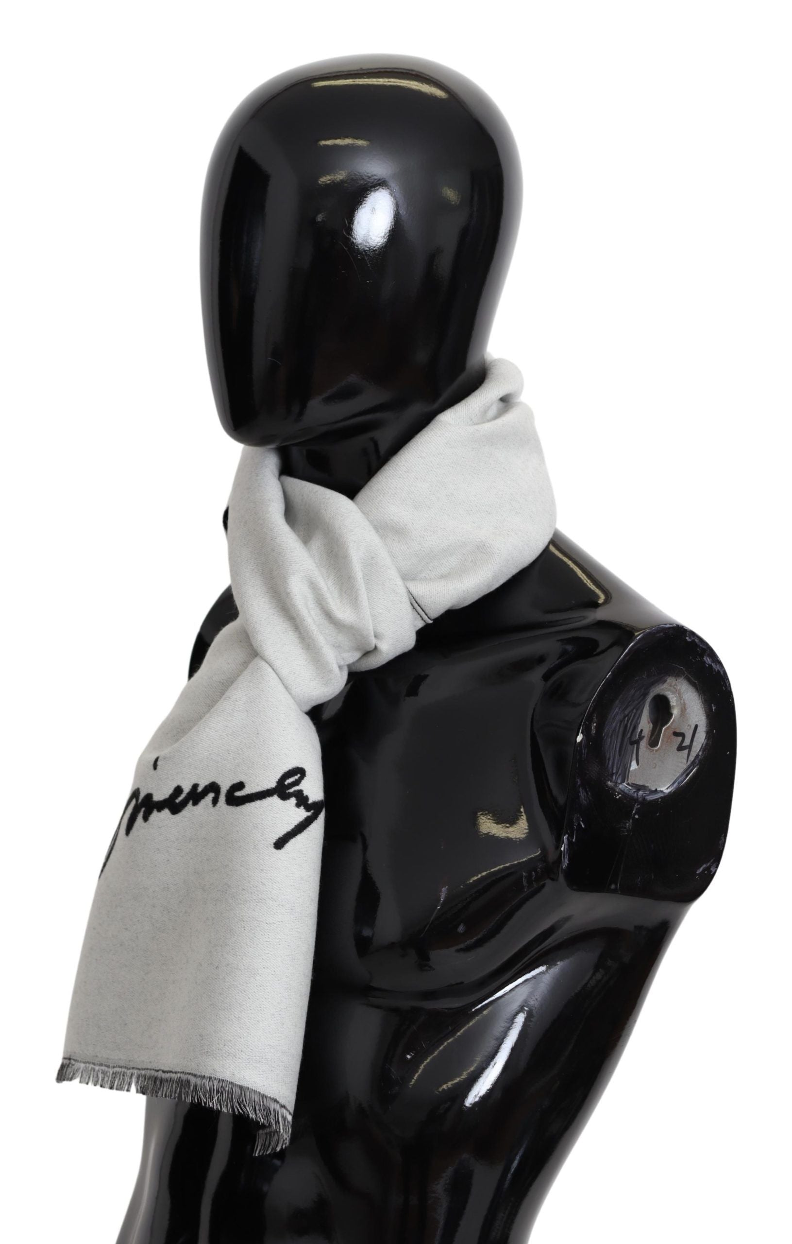 Givenchy Elegant Monochrome Wool-Silk Blend Scarf - MARANOS