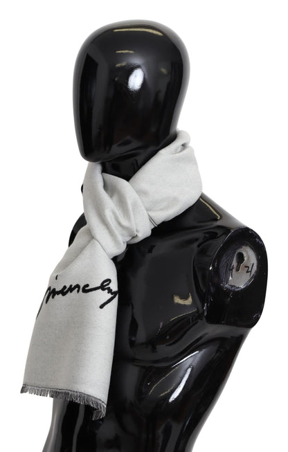 Givenchy Elegant Monochrome Wool-Silk Blend Scarf - MARANOS