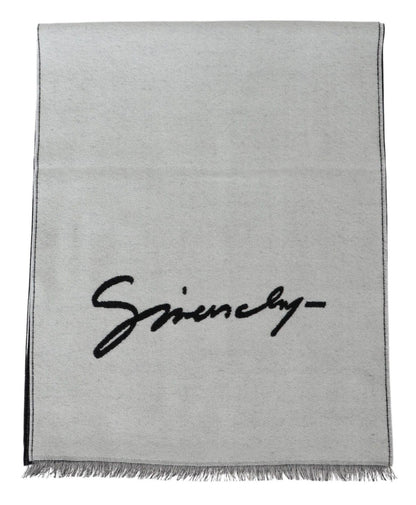 Givenchy Elegant Monochrome Wool-Silk Blend Scarf - MARANOS