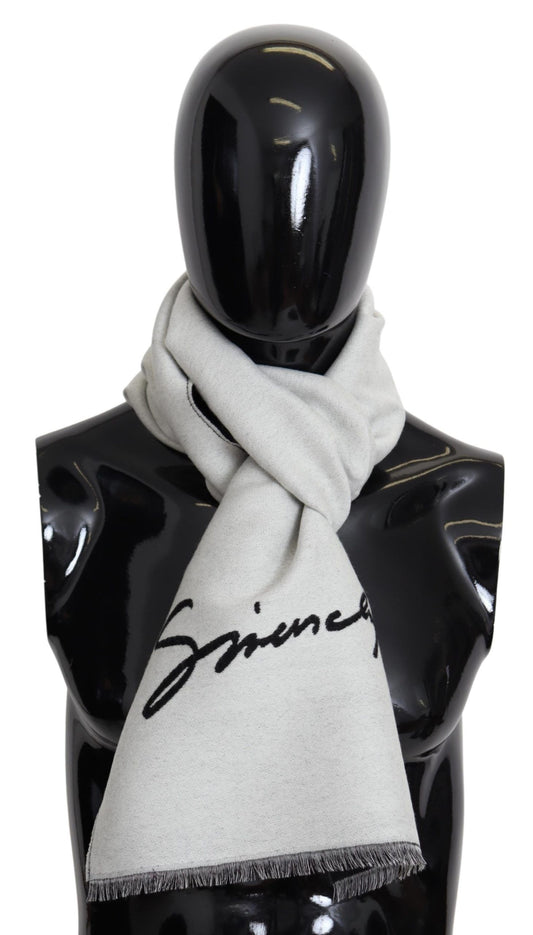 Givenchy Elegant Monochrome Wool-Silk Blend Scarf - MARANOS