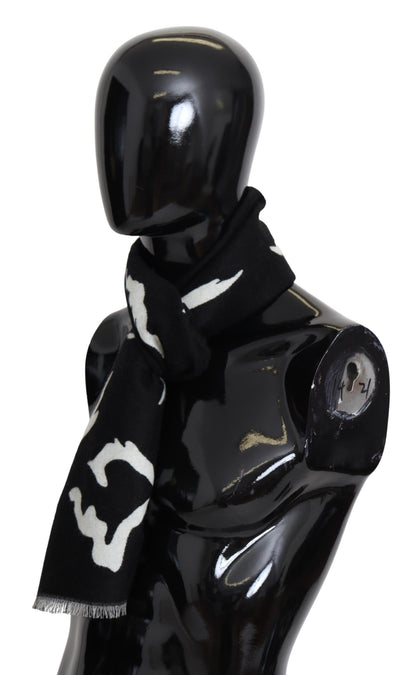 Givenchy Elegant Unisex Wool-Silk Scarf in Black & White - MARANOS