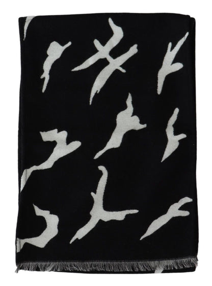Givenchy Elegant Unisex Wool-Silk Scarf in Black & White - MARANOS