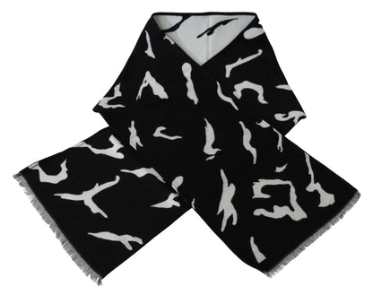 Givenchy Elegant Unisex Wool-Silk Scarf in Black & White - MARANOS
