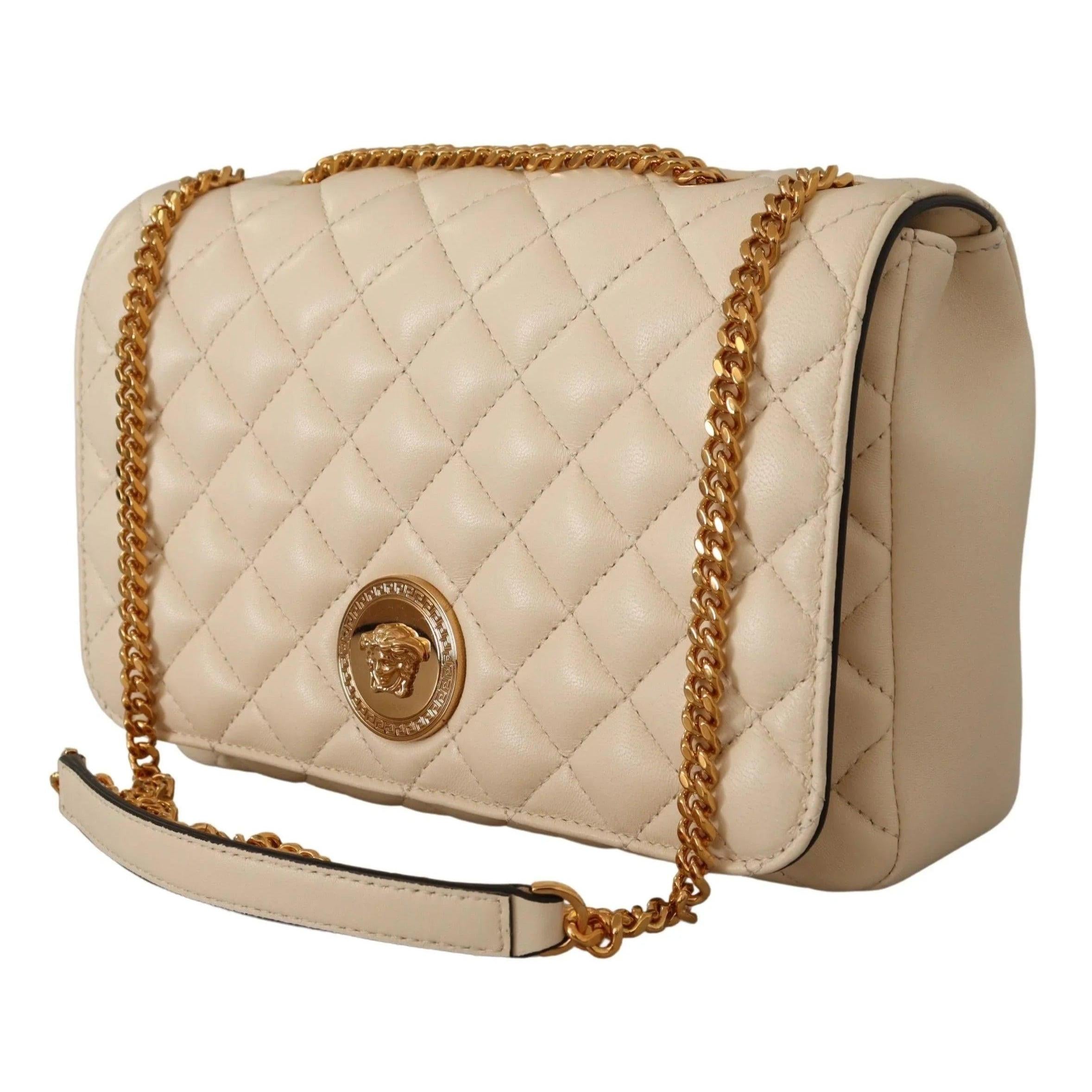 Versace Elegant Wit Nappa Leren Schoudertas - MARANOS