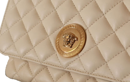 Versace Elegant White Nappa Leather Shoulder Bag - MARANOS