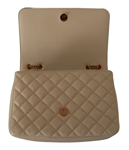 Versace Elegant White Nappa Leather Shoulder Bag - MARANOS