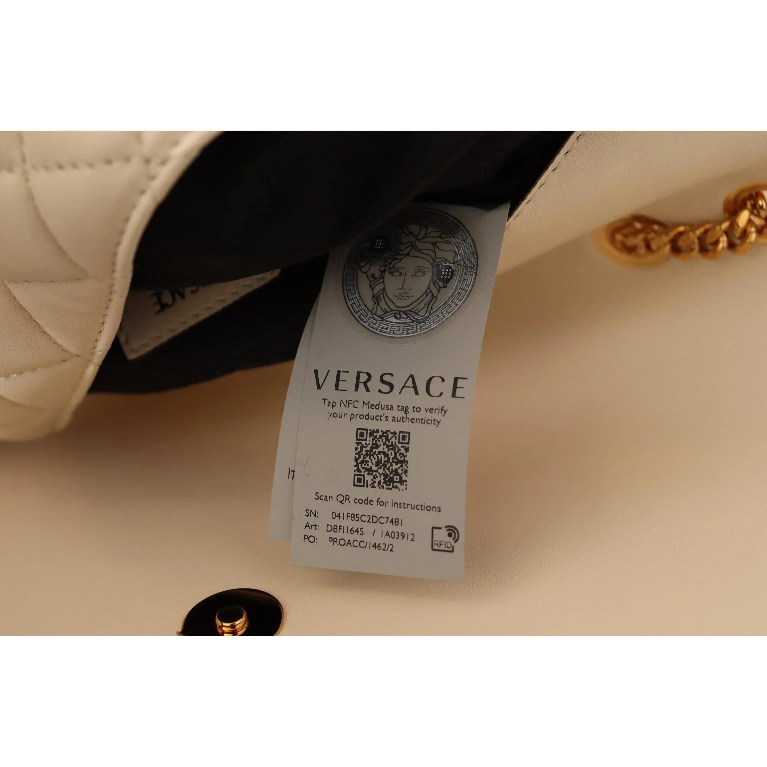 Versace Elegant Wit Nappa Leren Schoudertas - MARANOS