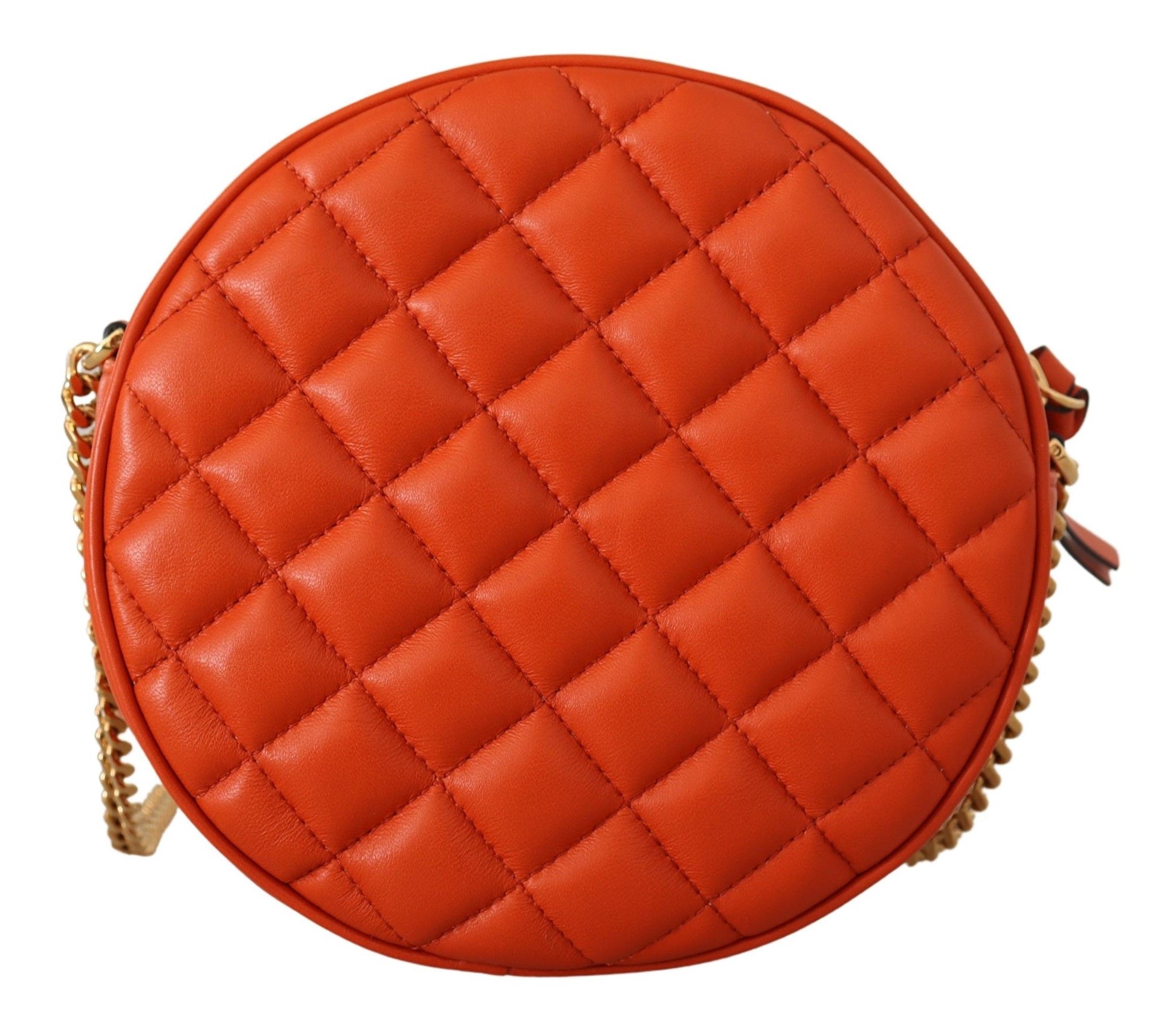 Versace Elegant Round Nappa Leather Crossbody Bag - MARANOS