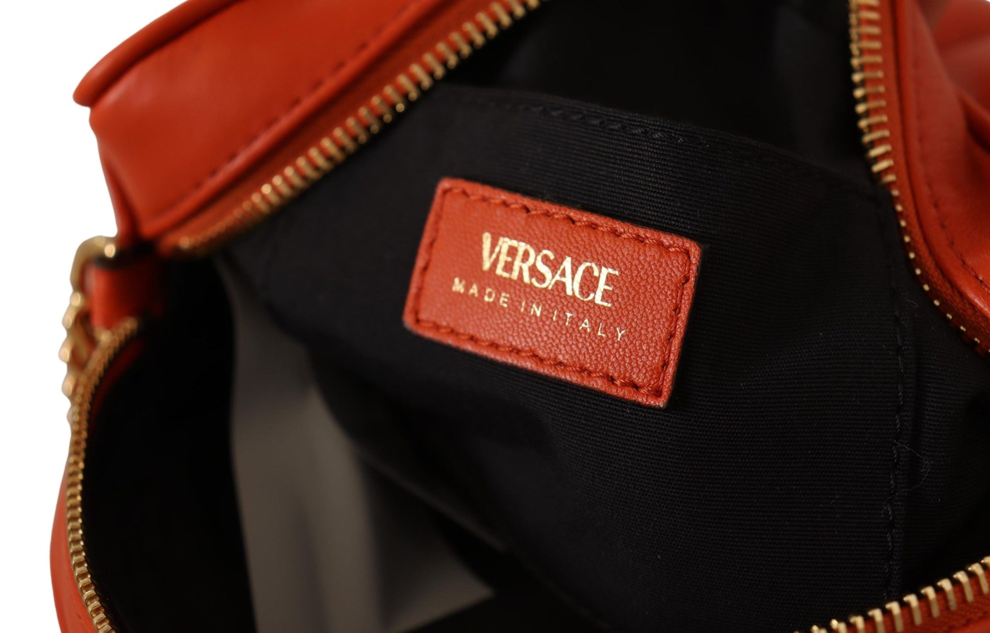 Versace Elegant Round Nappa Leather Crossbody Bag - MARANOS
