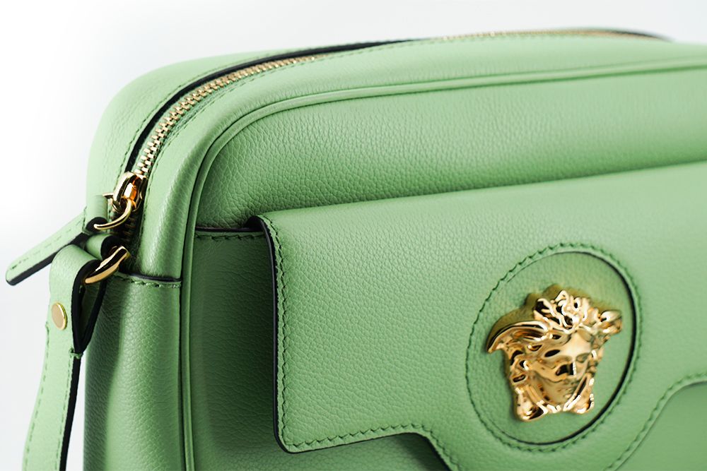 Versace Elegant Mint Green Leather Camera Case Bag - MARANOS