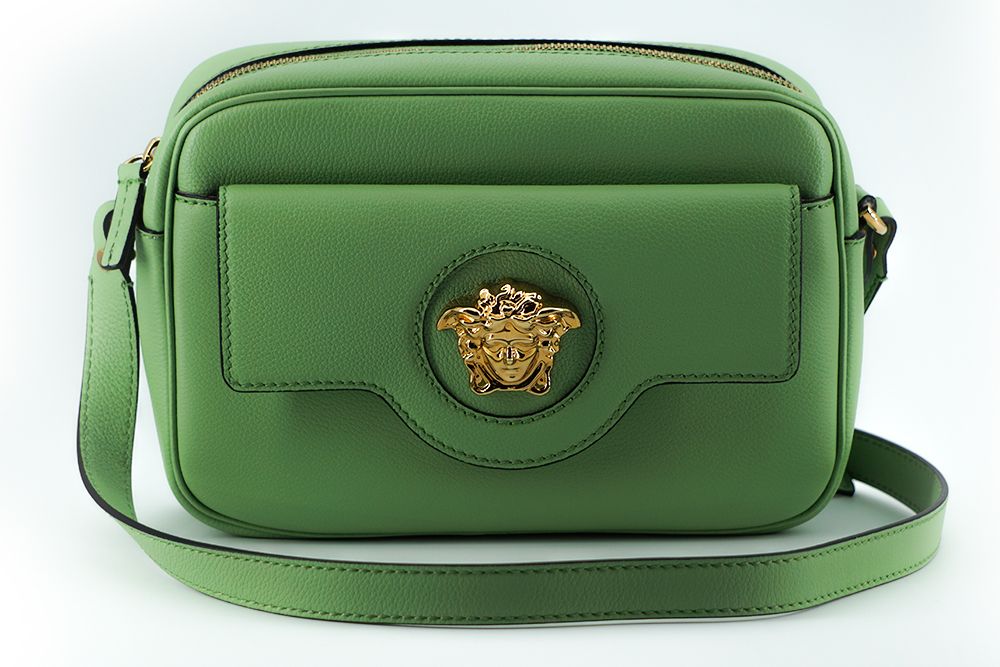 Versace Elegant Mint Green Leather Camera Case Bag - MARANOS