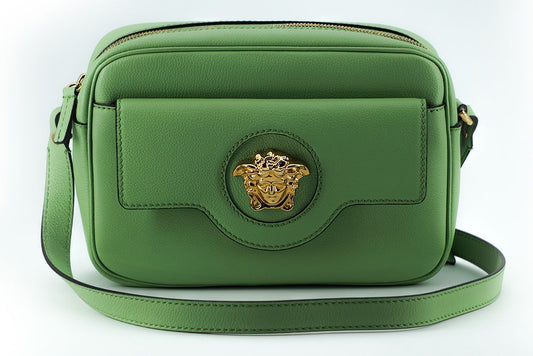 Versace Elegant Mint Green Leather Camera Case Bag - MARANOS