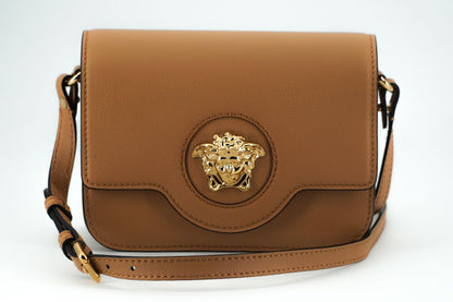 Versace Elegant Calf Leather Shoulder Bag in Brown - MARANOS
