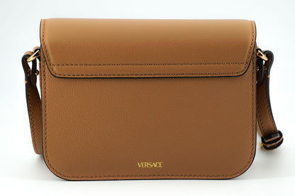 Versace Elegant Calf Leather Shoulder Bag in Brown - MARANOS