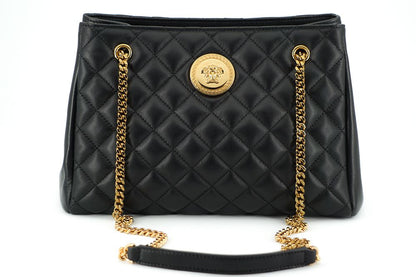Versace Elegant Quilted Nappa Leather Tote Bag - MARANOS
