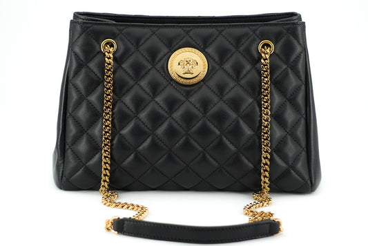 Versace Elegant Quilted Nappa Leather Tote Bag - MARANOS