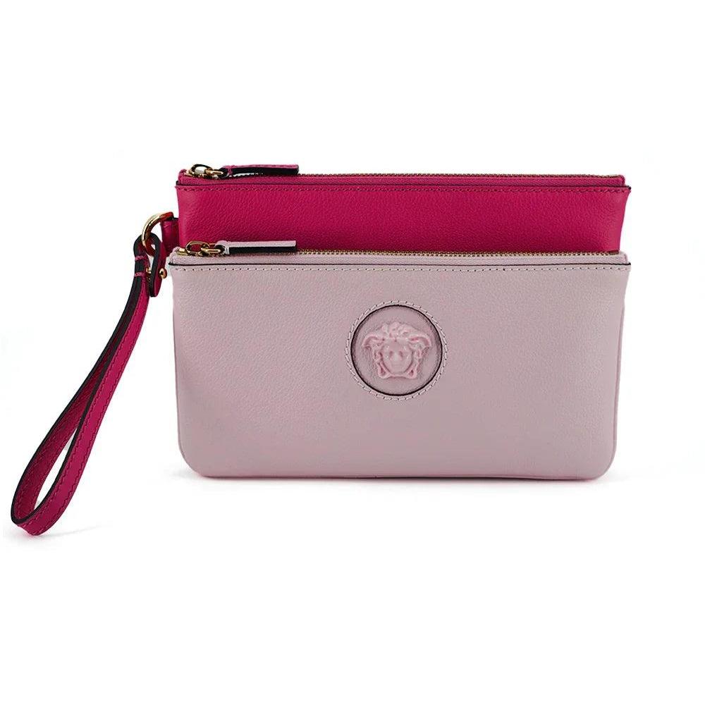 Versace Elegant Roze Leren Etui Clutch - MARANOS