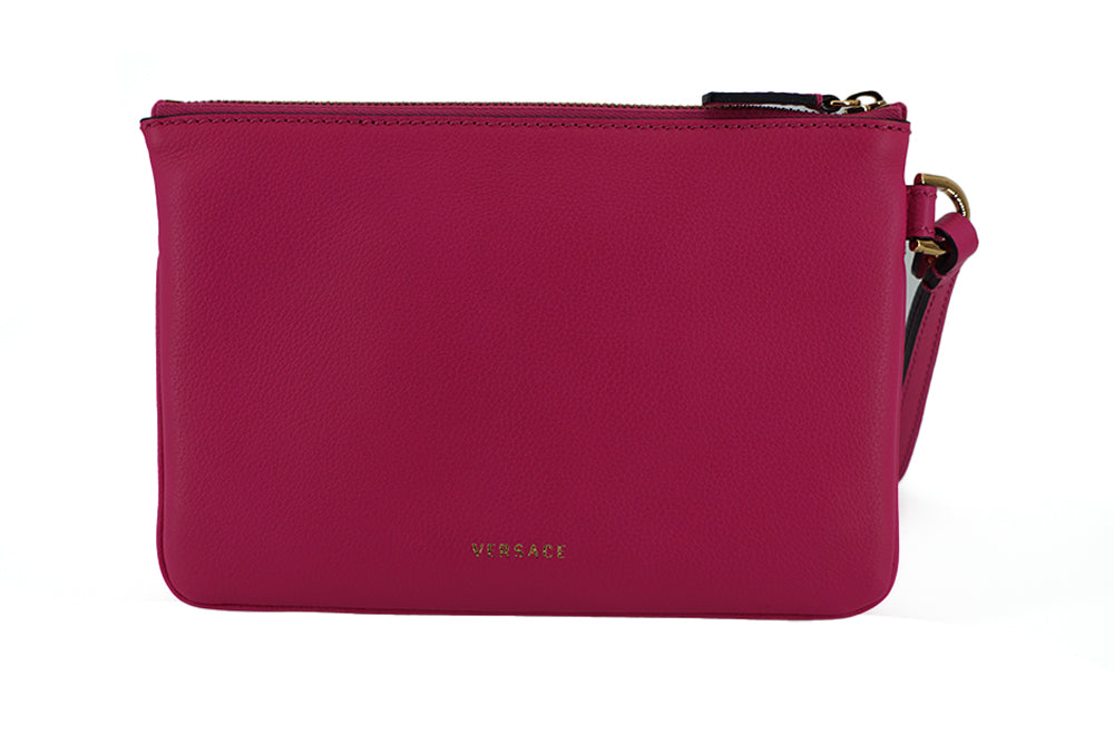 Versace Elegant Pink Leather Pouch Clutch - MARANOS