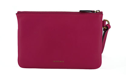 Versace Elegant Pink Leather Pouch Clutch - MARANOS