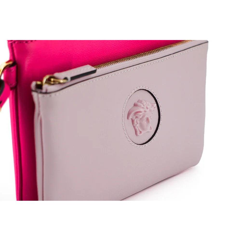 Versace Elegant Roze Leren Etui Clutch - MARANOS