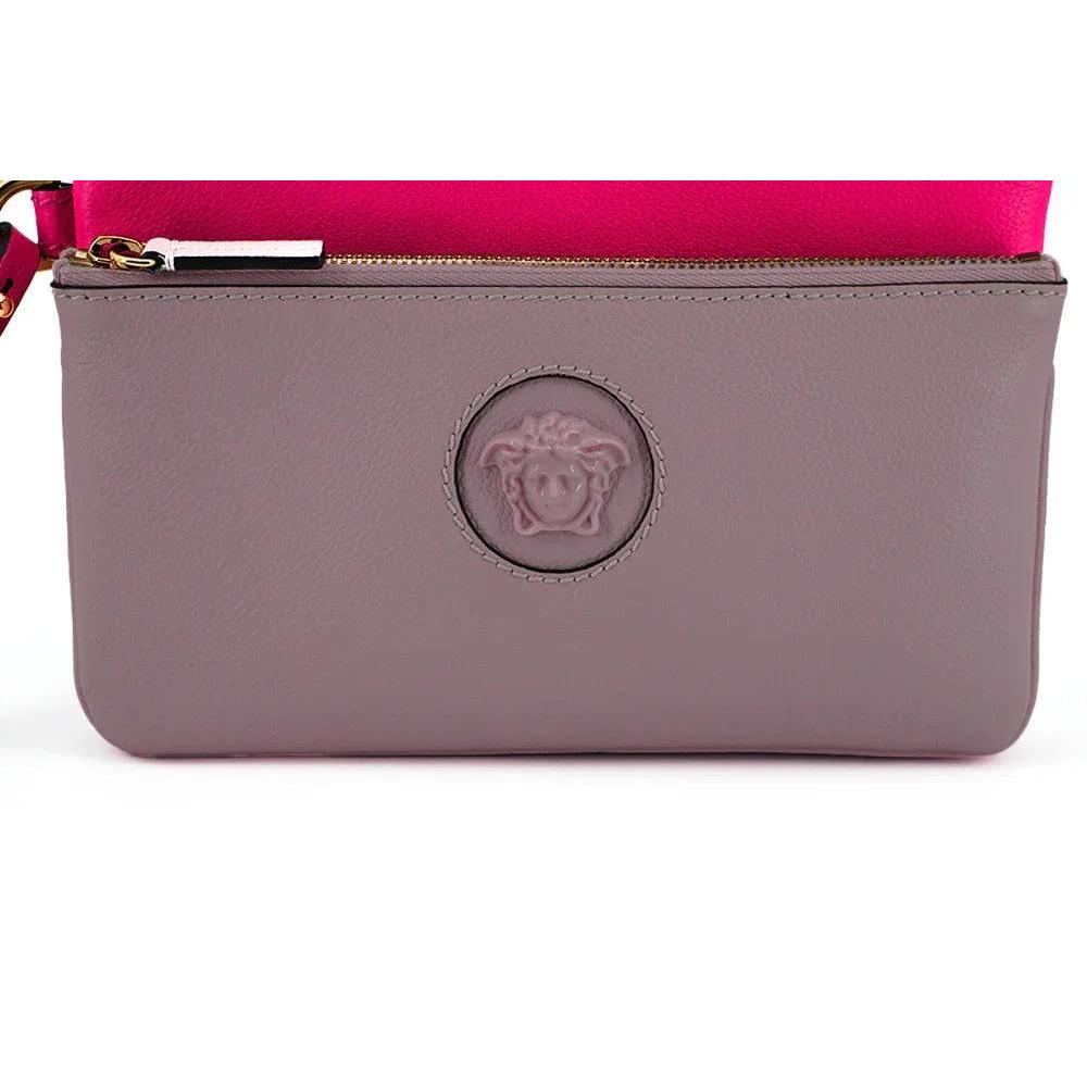 Versace Elegant Roze Leren Etui Clutch - MARANOS