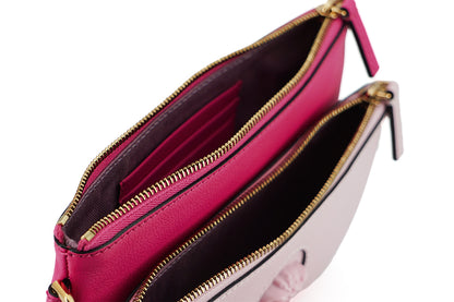 Versace Elegant Pink Leather Pouch Clutch - MARANOS