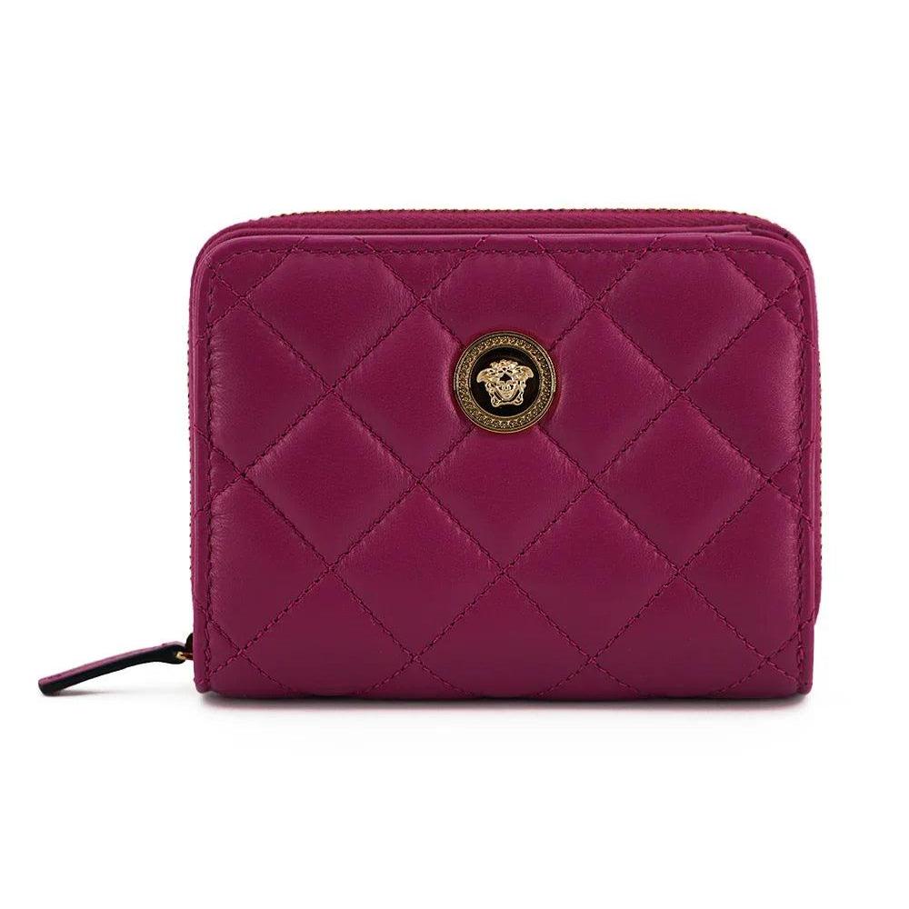 Versace Elegant Paarse Quilted Leren Portemonnee - MARANOS