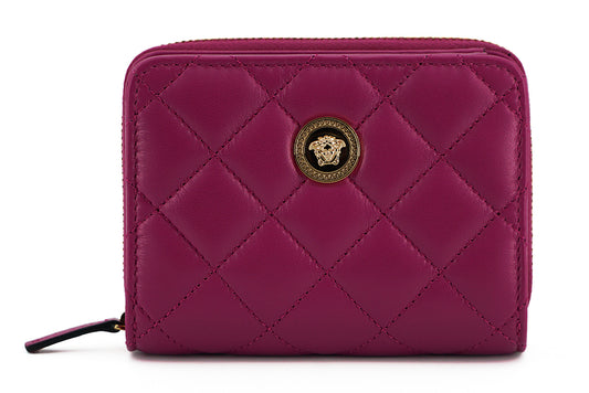 Versace Elegant Purple Quilted Leather Wallet - MARANOS