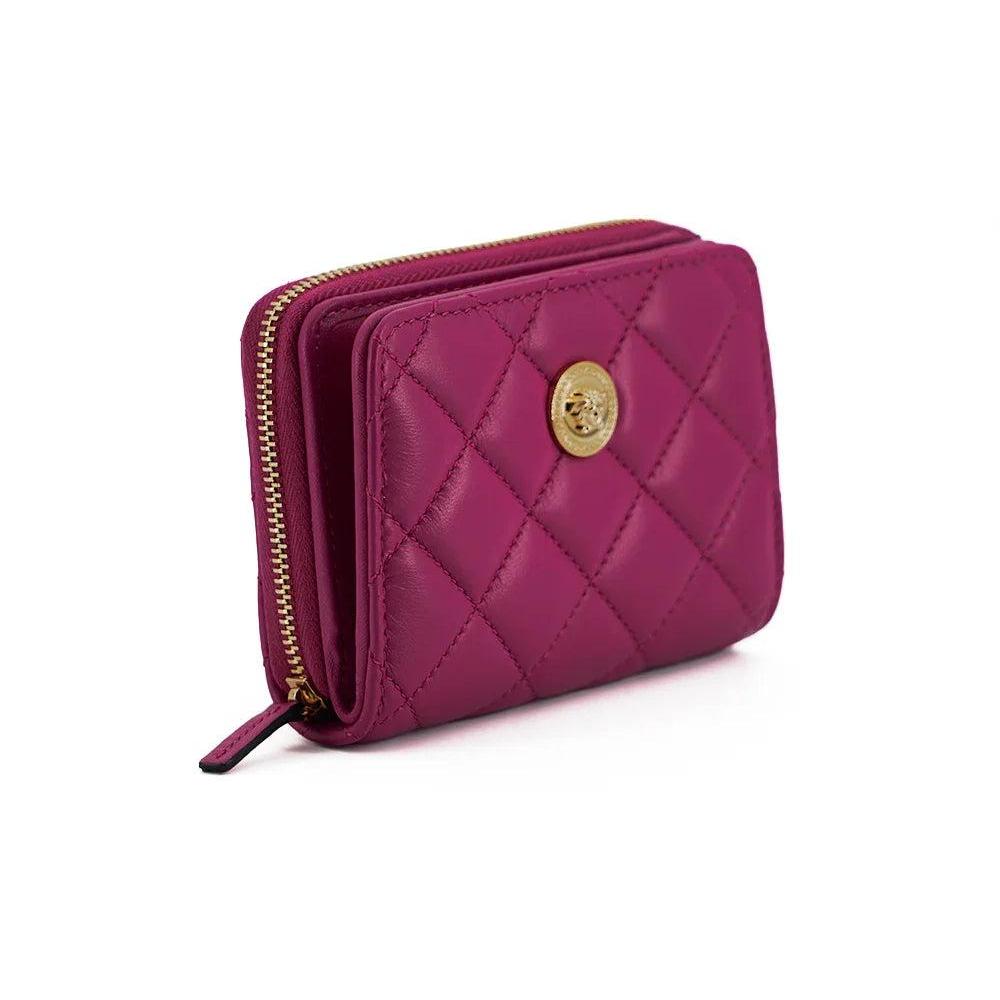Versace Elegant Paarse Quilted Leren Portemonnee - MARANOS