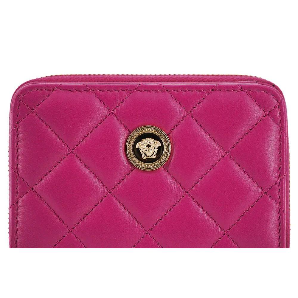 Versace Elegant Paarse Quilted Leren Portemonnee - MARANOS