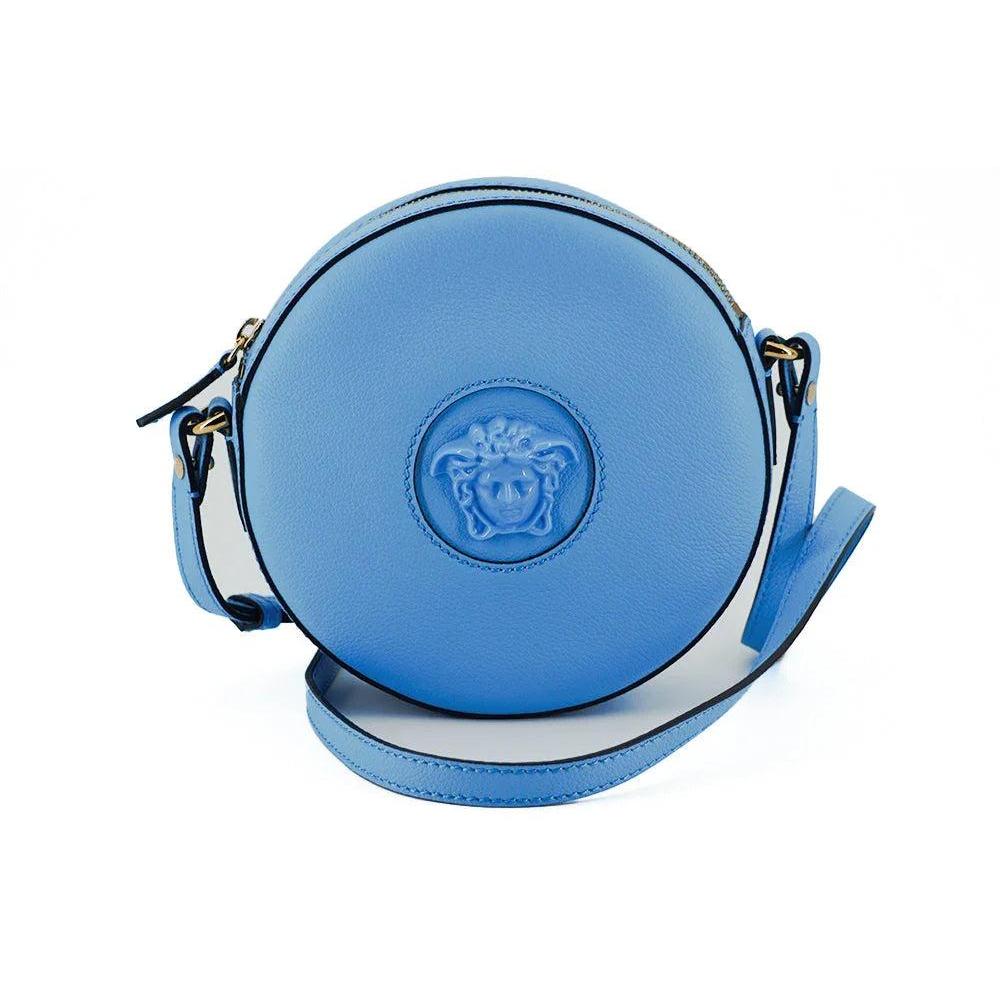 Versace Chic Blauw Leren Rond Schoudertas - MARANOS