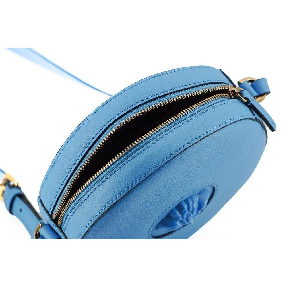 Versace Chic Blauw Leren Rond Schoudertas - MARANOS